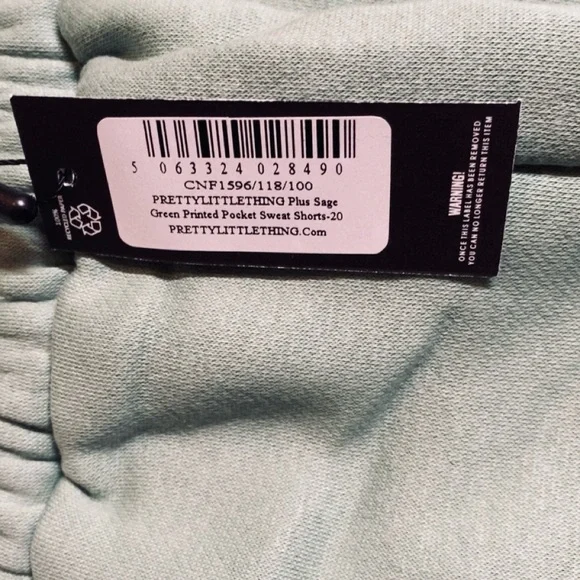 NEW PLT Sage Green Athleisure Stretch Shorts size 16 Pretty Little Thing plus - Picture 7 of 11